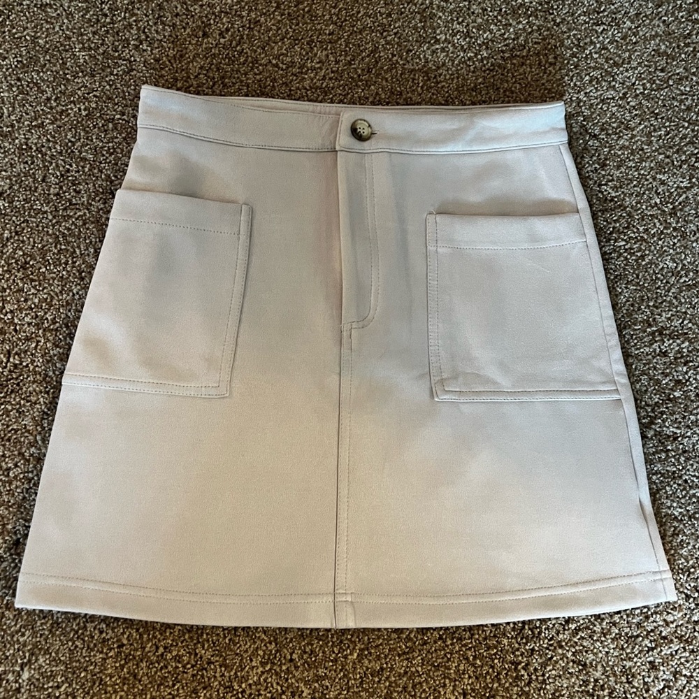 Cream Suede Skirt